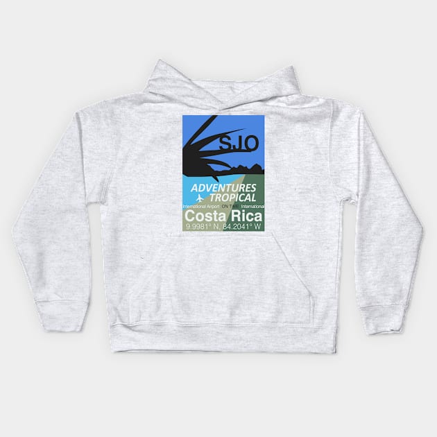 Pura Vida Adventures: SJO Airport Code Design Kids Hoodie by Woohoo